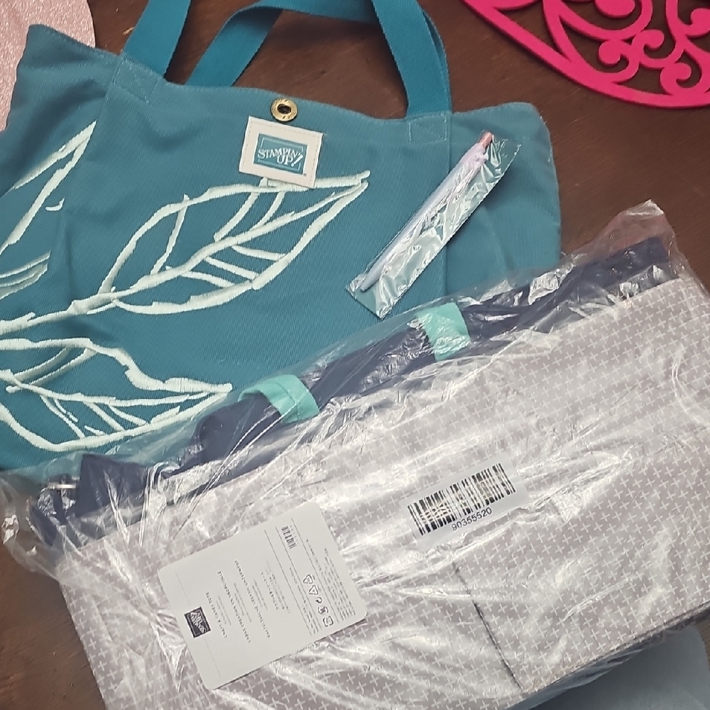 Stampin' Up! Teal and Gray Tote Bags - Picture 2 of 8